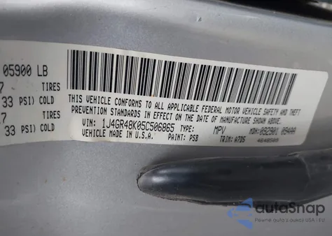 2005 Jeep Grand Cherokee Laredo from USA, damaged, VIN 1J4GR48K05C506865